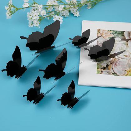 Imaginea din 3D fluturi de perete - negru