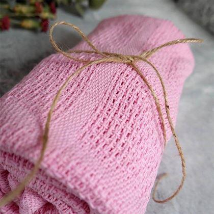 Imaginea din Pătură tricotată din bumbac 100x150 cm - roz