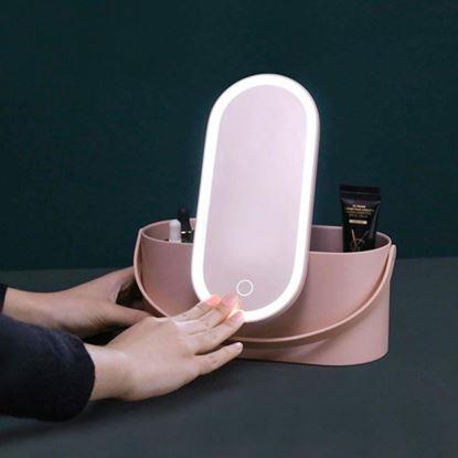 Imaginea Geantă cosmetice cu oglindă LED