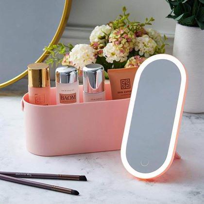 Imaginea din Geantă cosmetice cu oglindă LED