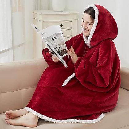 Imaginea din Pătură cu mâneci confortabilă - vin