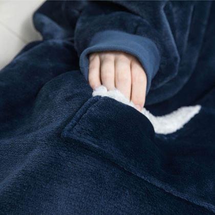 Imaginea din Pătură cu mâneci confortabilă - albastră