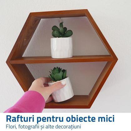 Imaginea din Raft hexagonal de perete - maro