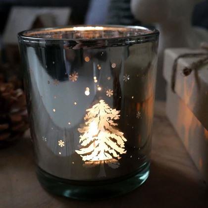 Imaginea din Suport de lumânare pentru ceai - pădure iarnă