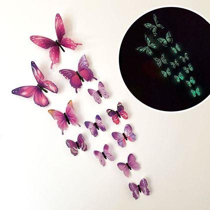 Imaginea din Setul de fluturași luminoși pentru perete - mov