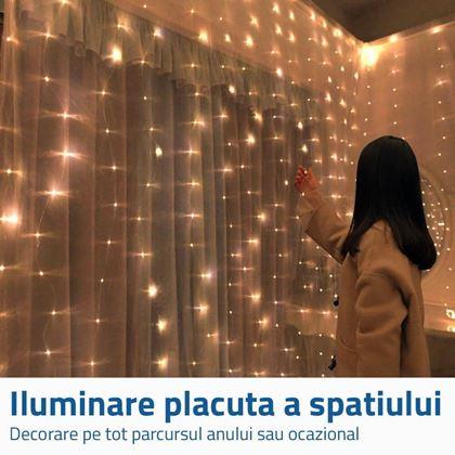 Imaginea din Perdea luminoasă cu telecomandă - lumină caldă