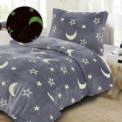 Imaginea Lenjerie de pat micropluș care strălucește în întuneric - cerul nocturn