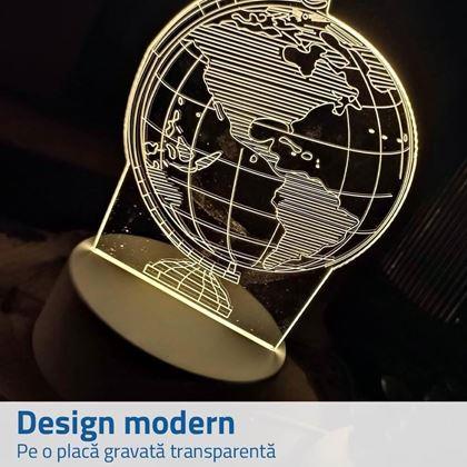 Imaginea din Lampă decorativă 3D - glob pământesc
