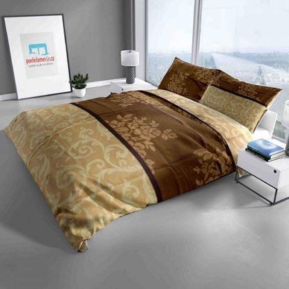 Imaginea Lenjerie de pat din bumbac - ornament maro