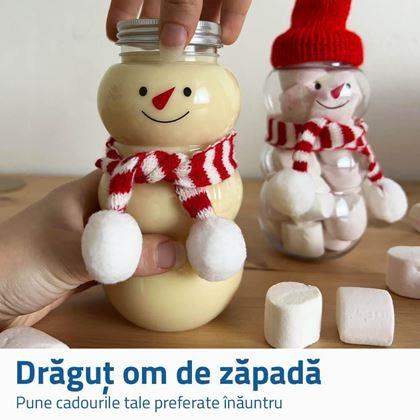 Imaginea din Sticlă de Crăciun - om de zăpadă