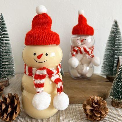 Imaginea din Sticlă de Crăciun - om de zăpadă