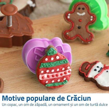 Imaginea din Decorațiuni de Crăciun cu timbru pentru biscuiți (set 4 bucăți)