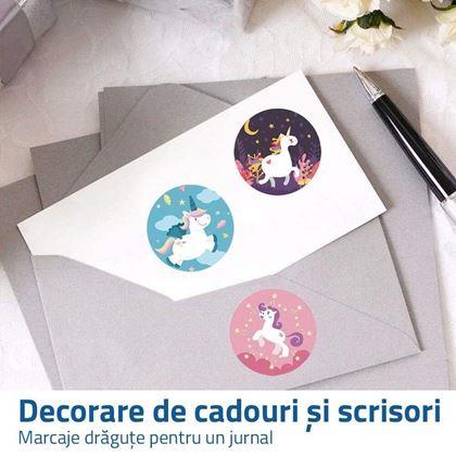 Imaginea din Stickere autocolante pentru copii 500 buc -unicorni colorați