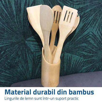 Imaginea din Set de ustensile de bucătărie din bambus 6 buc