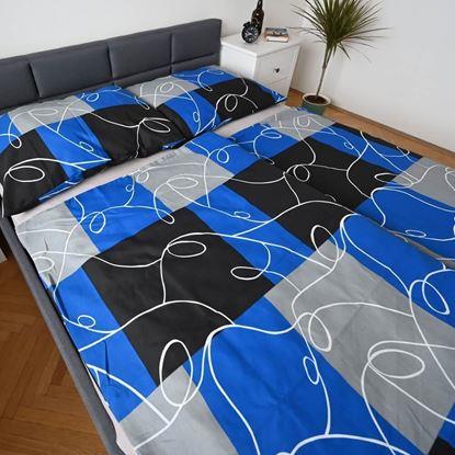 Imaginea Lenjerie de pat din bumbac - model abstract albastru