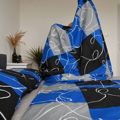 Imaginea Lenjerie de pat din bumbac - model abstract albastru