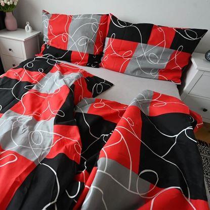 Imaginea Lenjerie de pat din bumbac - model abstract roșu