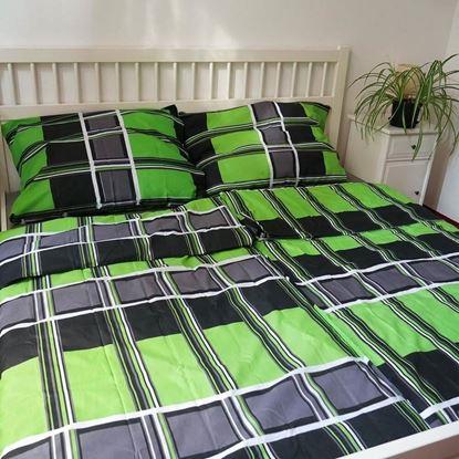 Imaginea Lenjerie de pat din bumbac - geometria verde