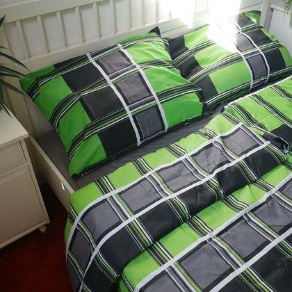 Imaginea din Lenjerie de pat din bumbac - geometria verde