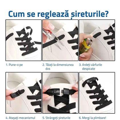 Imaginea din Șireturi fără legare, cu sistem de închidere click – alb