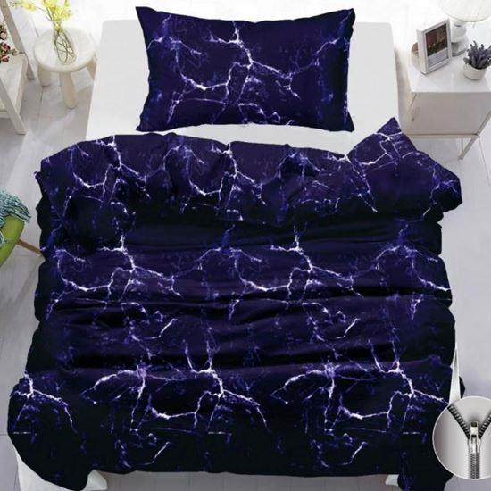 Imaginea din Lenjerie de pat din bumbac - marmură violetă