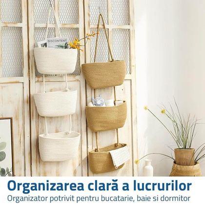 Imaginea din Organizator suspendat cu 3 buzunar - alb