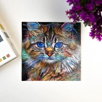 Imaginea din Puzzle din lemn cu pisici – pisica tigrată