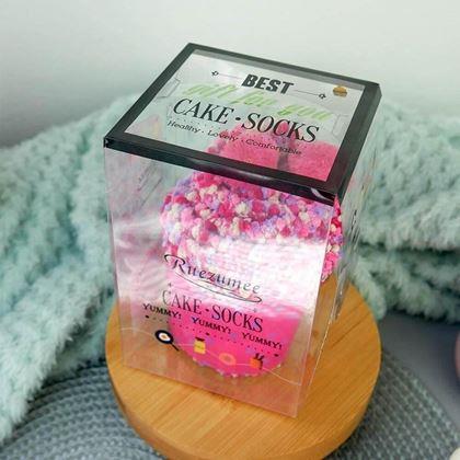 Imaginea din Șosete în ambalaj cadou - Cupcake roz roz