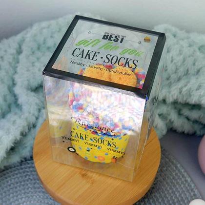 Imaginea din Șosete în ambalaj cadou - cupcakes galben