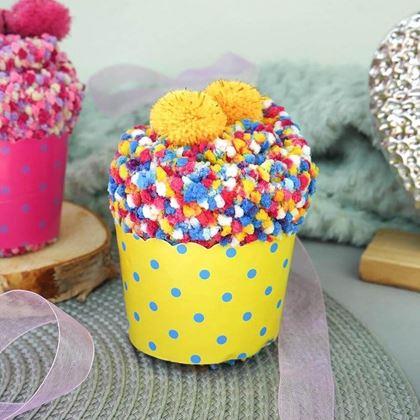 Imaginea din Șosete în ambalaj cadou - cupcakes galben