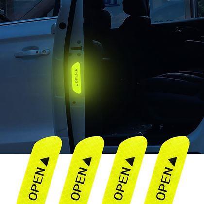 Imaginea din Autocolante reflectorizante pentru autoturisme 4 buc - galben