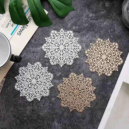 Imaginea din Suport pentru pahare fulg de zăpadă - argintiu