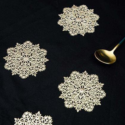 Imaginea din Suport pentru pahare fulg de zăpadă - auriu