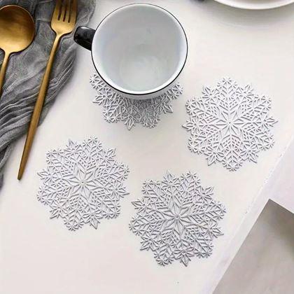 Imaginea din Suport pentru pahare fulg de zăpadă - argintiu