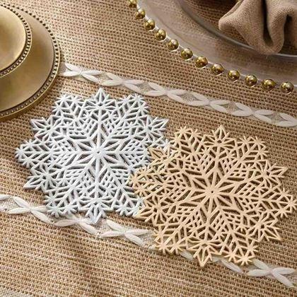 Imaginea din Suport pentru pahare fulg de zăpadă - argintiu