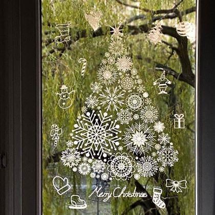 Imaginea din Autocolant pentru fereastra de Crăciun - brad