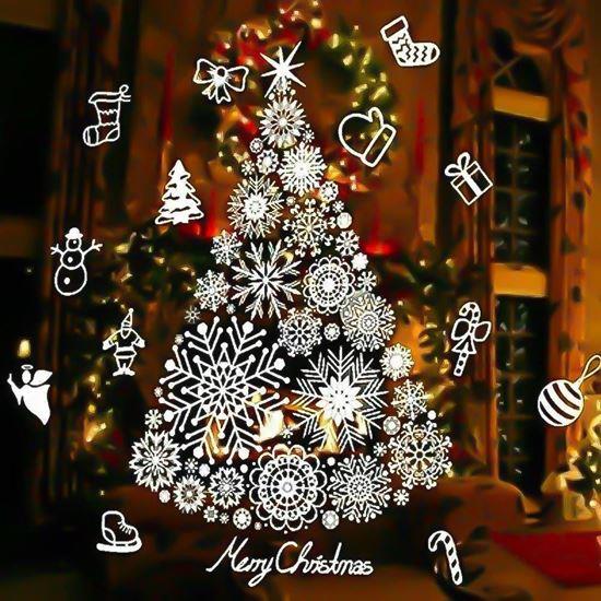 Imaginea din Autocolant pentru fereastra de Crăciun - brad