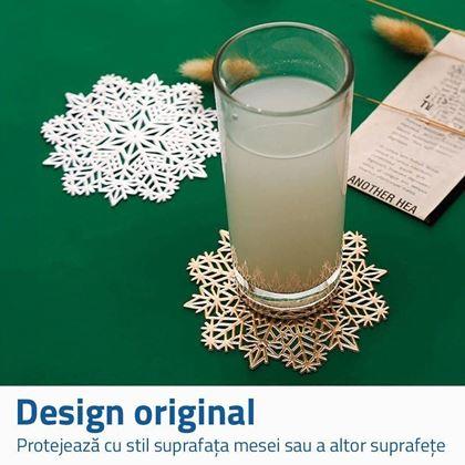 Imaginea din Suport pentru pahare fulg de zăpadă - auriu