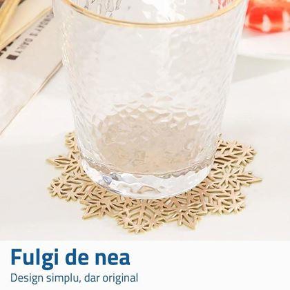 Imaginea din Suport pentru pahare fulg de zăpadă - auriu
