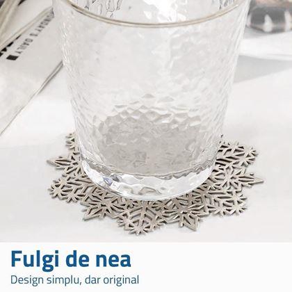 Imaginea din Suport pentru pahare fulg de zăpadă - argintiu
