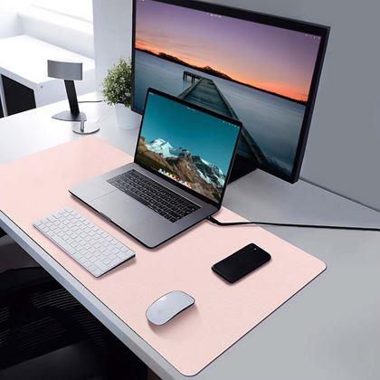 Imaginea din Saltea premium din piele ecologică pentru mouse și tastatură 80x40 cm - roz