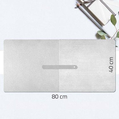 Imaginea din Saltea premium din piele ecologică pentru mouse și tastatură 80x40 cm - gri deschis