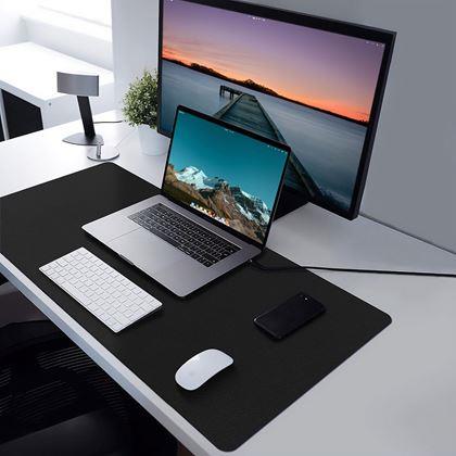 Imaginea din Saltea premium din piele ecologică pentru mouse și tastatură 80x40 cm - negru