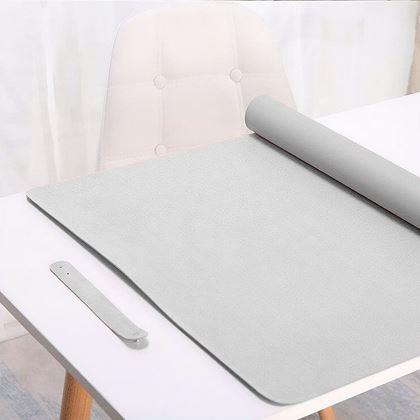 Imaginea din Saltea premium din piele ecologică pentru mouse și tastatură 80x40 cm - gri deschis