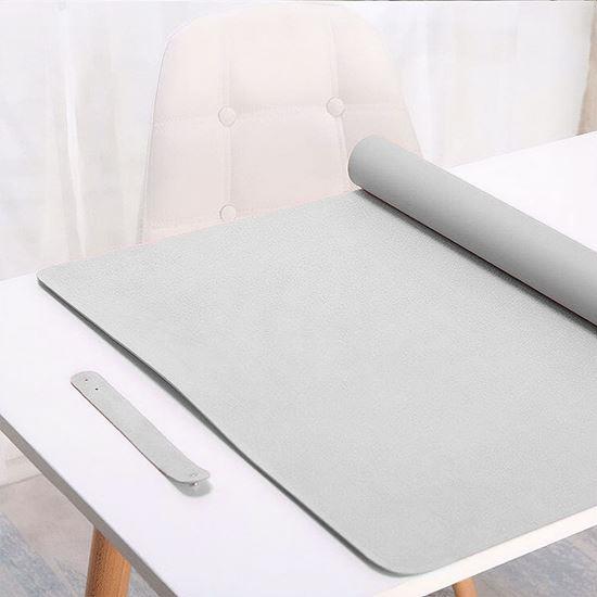 Imaginea din Saltea premium din piele ecologică pentru mouse și tastatură 80x40 cm - gri deschis