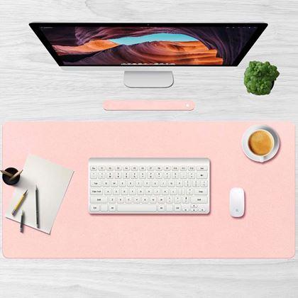 Imaginea din Saltea premium din piele ecologică pentru mouse și tastatură 80x40 cm - roz