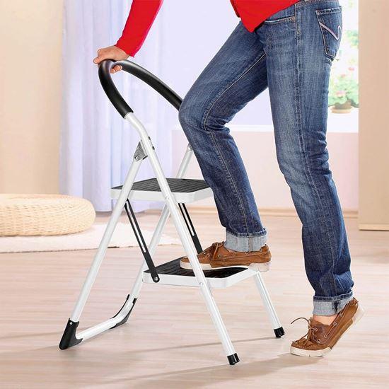 Imaginea din Scară metalică pliabilă cu 2 trepte, 83 cm