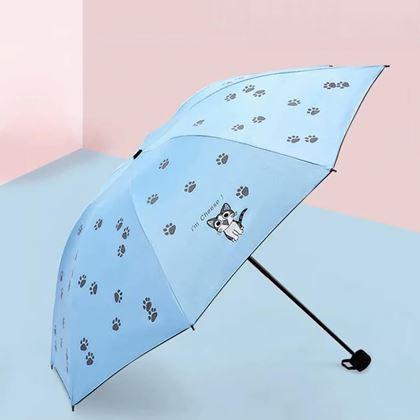 Imaginea din Pliabilă umbrelă pentru pisici - albastru deschis