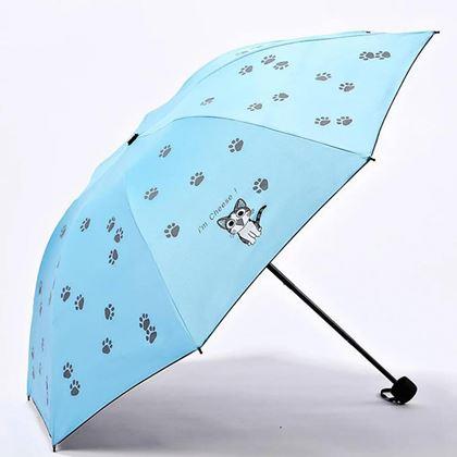 Imaginea din Pliabilă umbrelă pentru pisici - albastru deschis