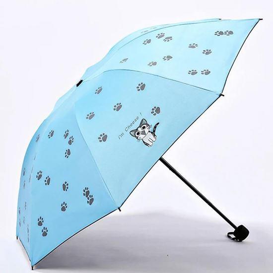 Imaginea din Pliabilă umbrelă pentru pisici - albastru deschis